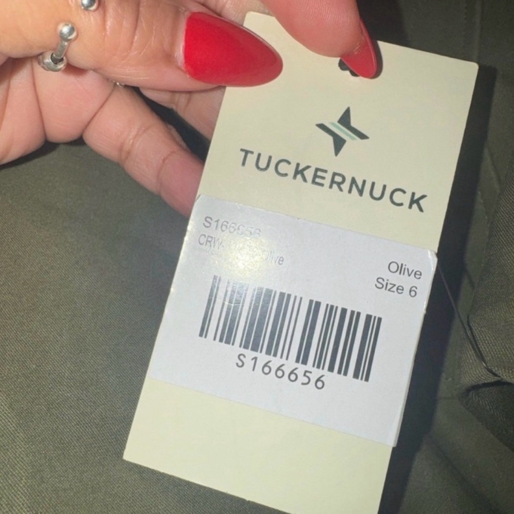 NWT Tuckernuck Olive Green Button Front A-Line Midi/Maxi Skirt Size 6 Pockets - Picture 4 of 6